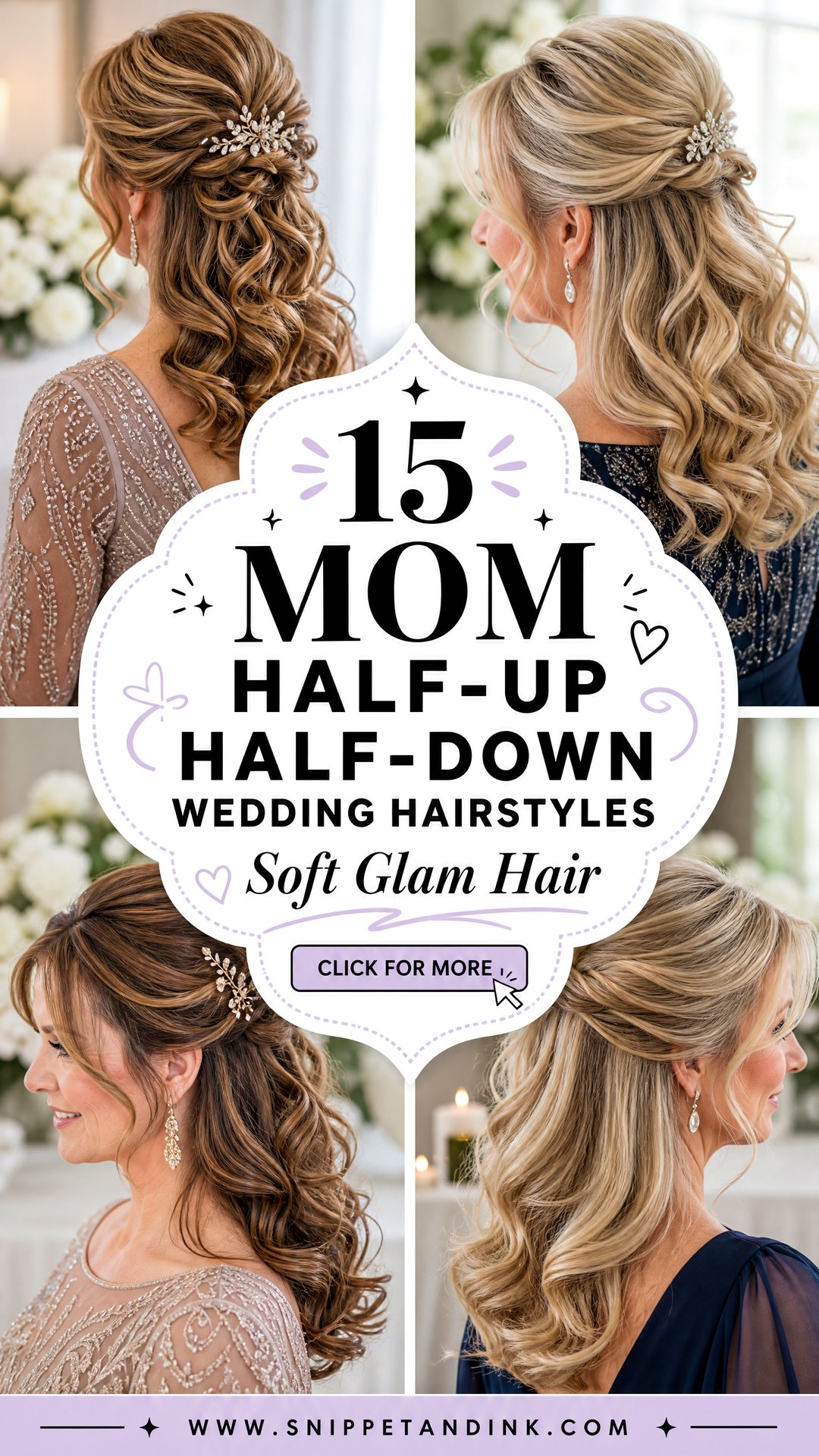 15 Mom Half-Up Half-Down Wedding Hairstyles for Soft Glam - 15 Mom Half-Up Half-Down Wedding Hairstyles for Soft Glam