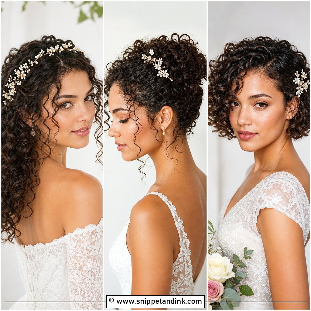 15 Natural Curly Hair Bridal Hairstyles for Romantic Glam