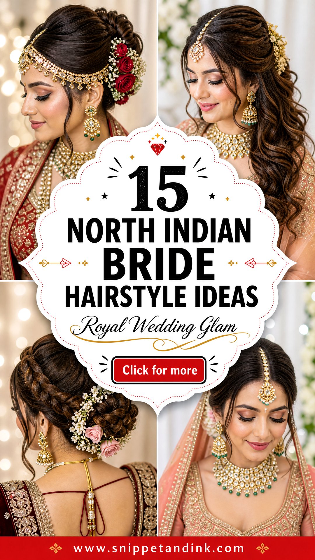15 North Indian Bride Hairstyle Ideas for Royal Wedding Glam - 15 North Indian Bride Hairstyle Ideas for Royal Wedding Glam