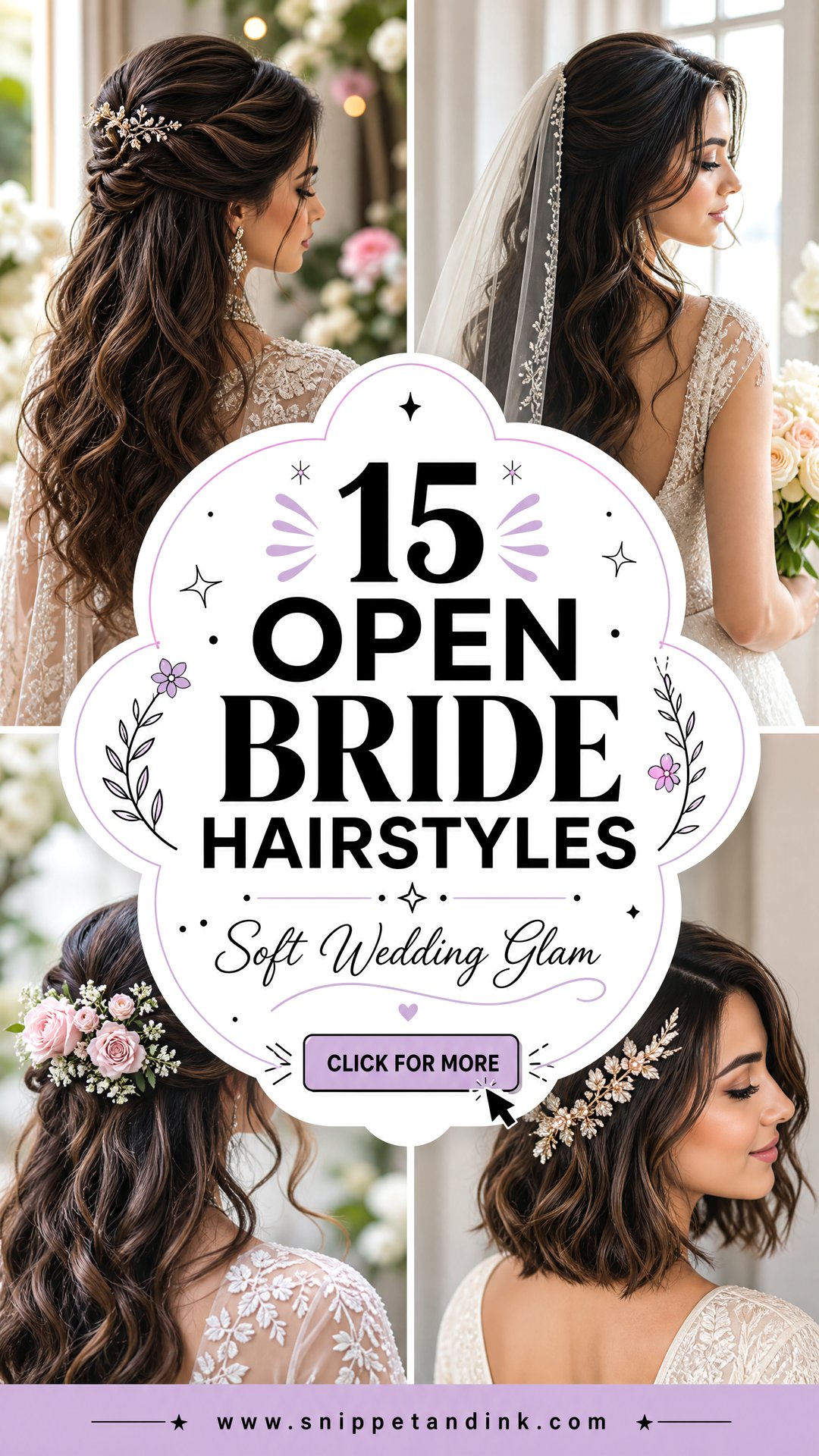 15 Open Bride Hairstyles for Soft Romantic Wedding Glam - 15 Open Bride Hairstyles for Soft, Romantic Wedding Glam