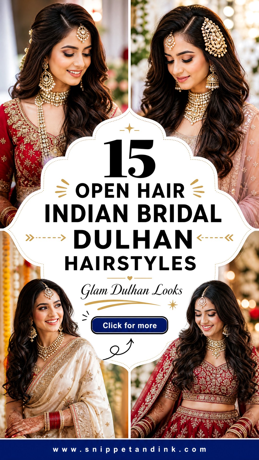 15 Open Hair Indian Bridal Dulhan Hairstyles for Glam Looks - 15 Open Hair Indian Bridal Dulhan Hairstyles for Glam Looks