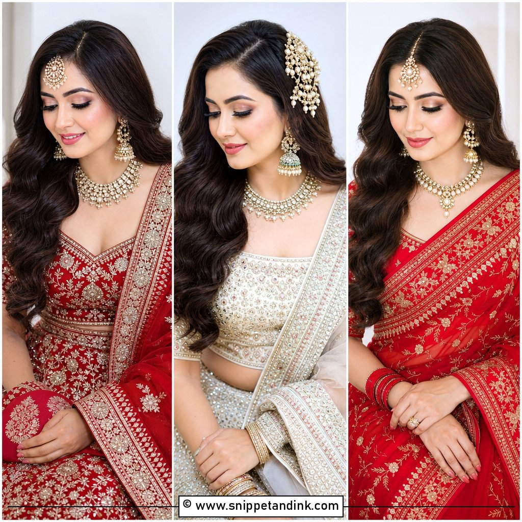 15 Open Hair Indian Bridal Dulhan Hairstyles for Glam Looks