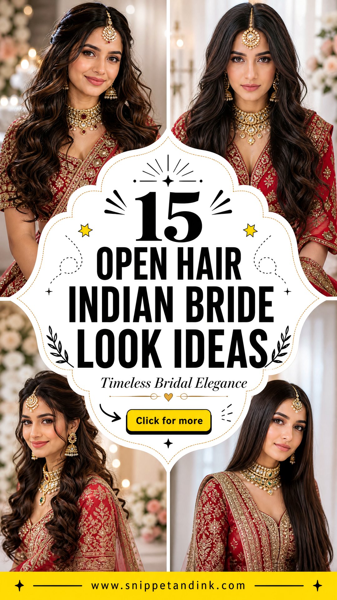 15 Open Hair Indian Bride Look Ideas for Timeless Elegance - 15 Open Hair Indian Bride Look Ideas for Timeless Elegance