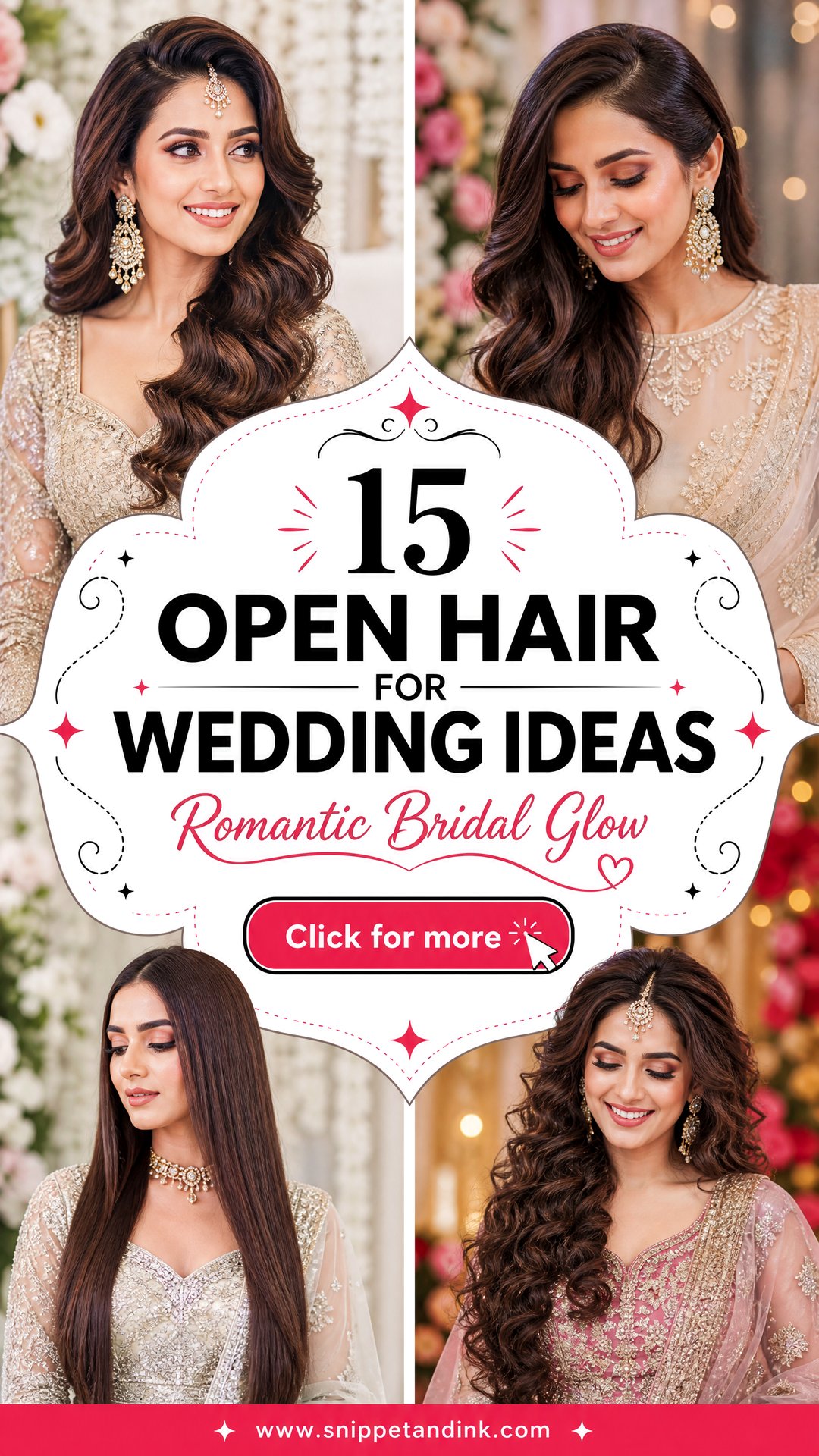 15 Open Hair for Wedding Ideas for Romantic Bridal Style - 15 Open Hair for Wedding Ideas for Romantic Bridal Style