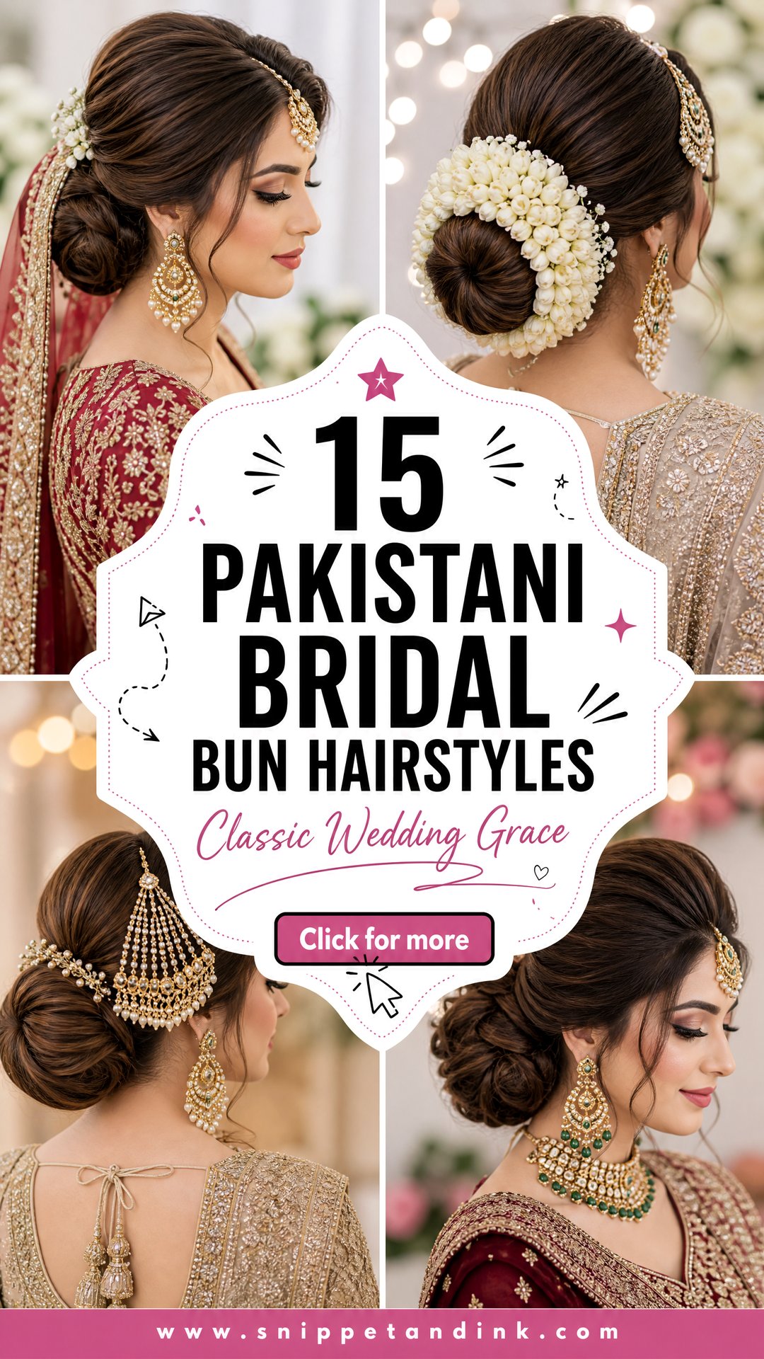 15 Pakistani Bridal Bun Hairstyles for Classic Wedding Grace - 15 Pakistani Bridal Bun Hairstyles for Classic Wedding Grace