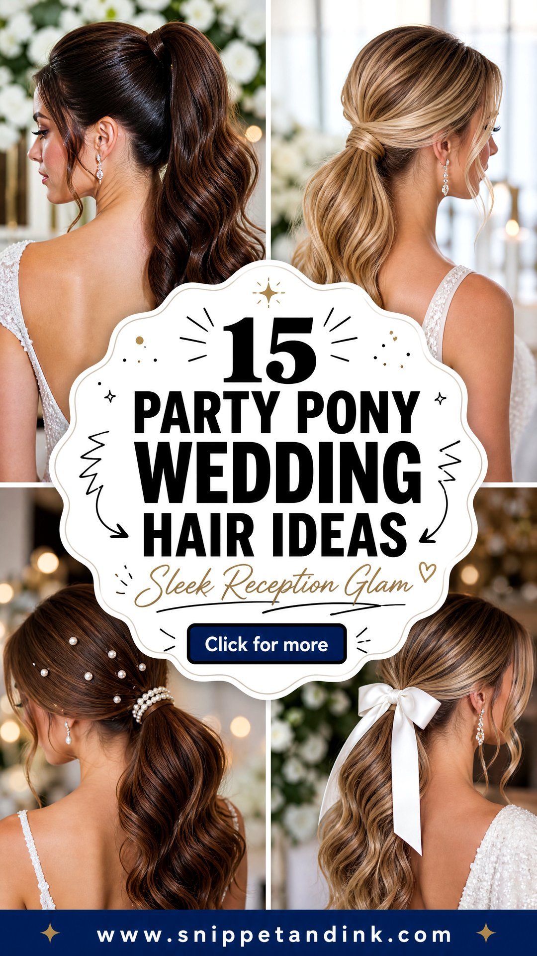15 Party Pony Wedding Hair Ideas for Sleek Reception Glam - 15 Party Pony Wedding Hair Ideas for Sleek Reception Glam