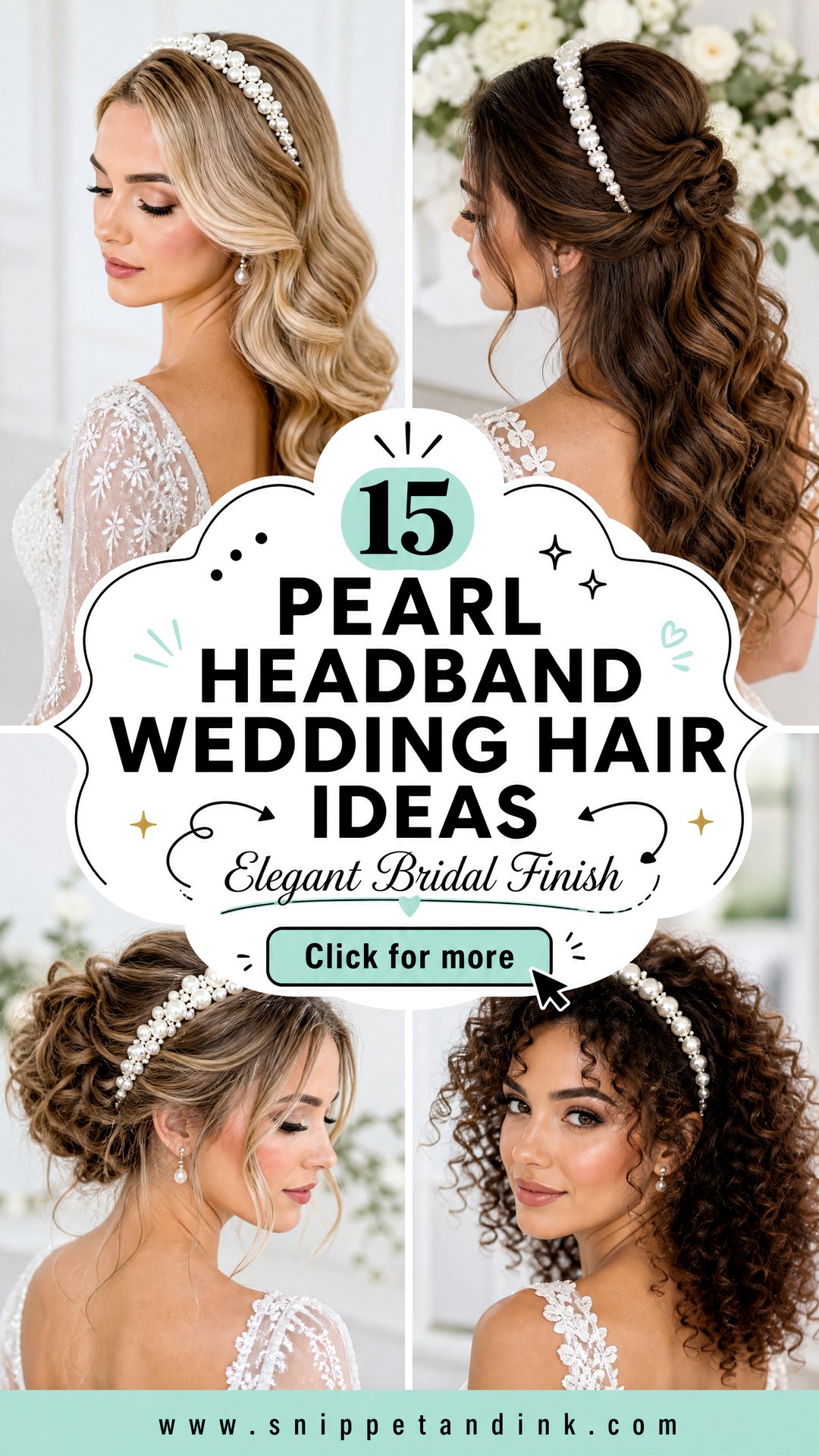 15 Pearl Headband Wedding Hair Ideas for Elegant Brides - 15 Pearl Headband Wedding Hair Ideas for Elegant Brides