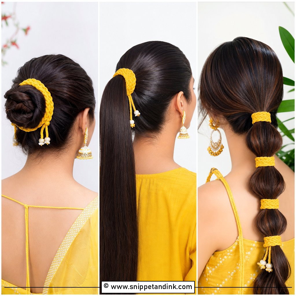 15 Pithi Hair Styles for Bride With Fresh Haldi Ceremony Charm