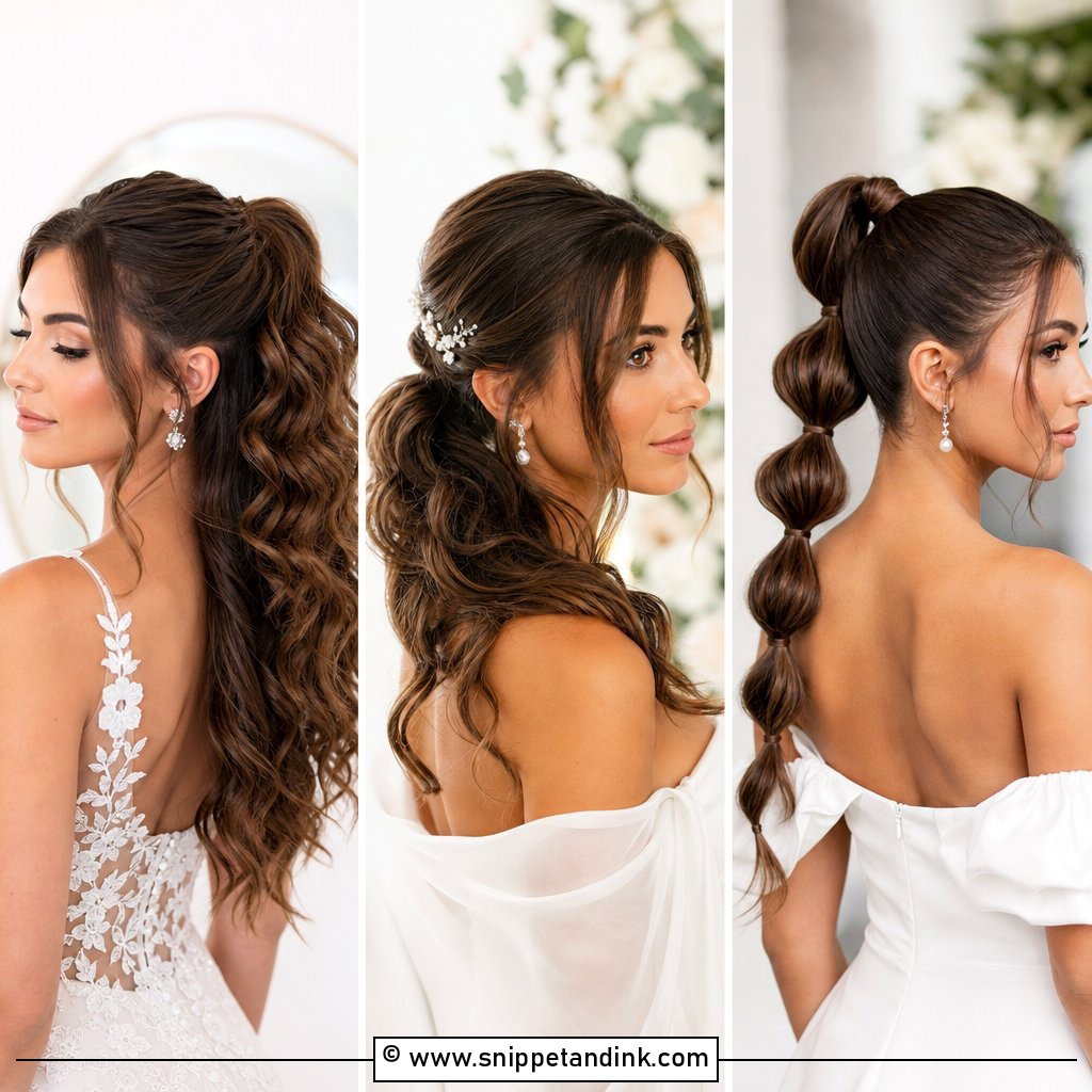 15 Ponytails Hairstyles for Wedding Guests and Modern Brides