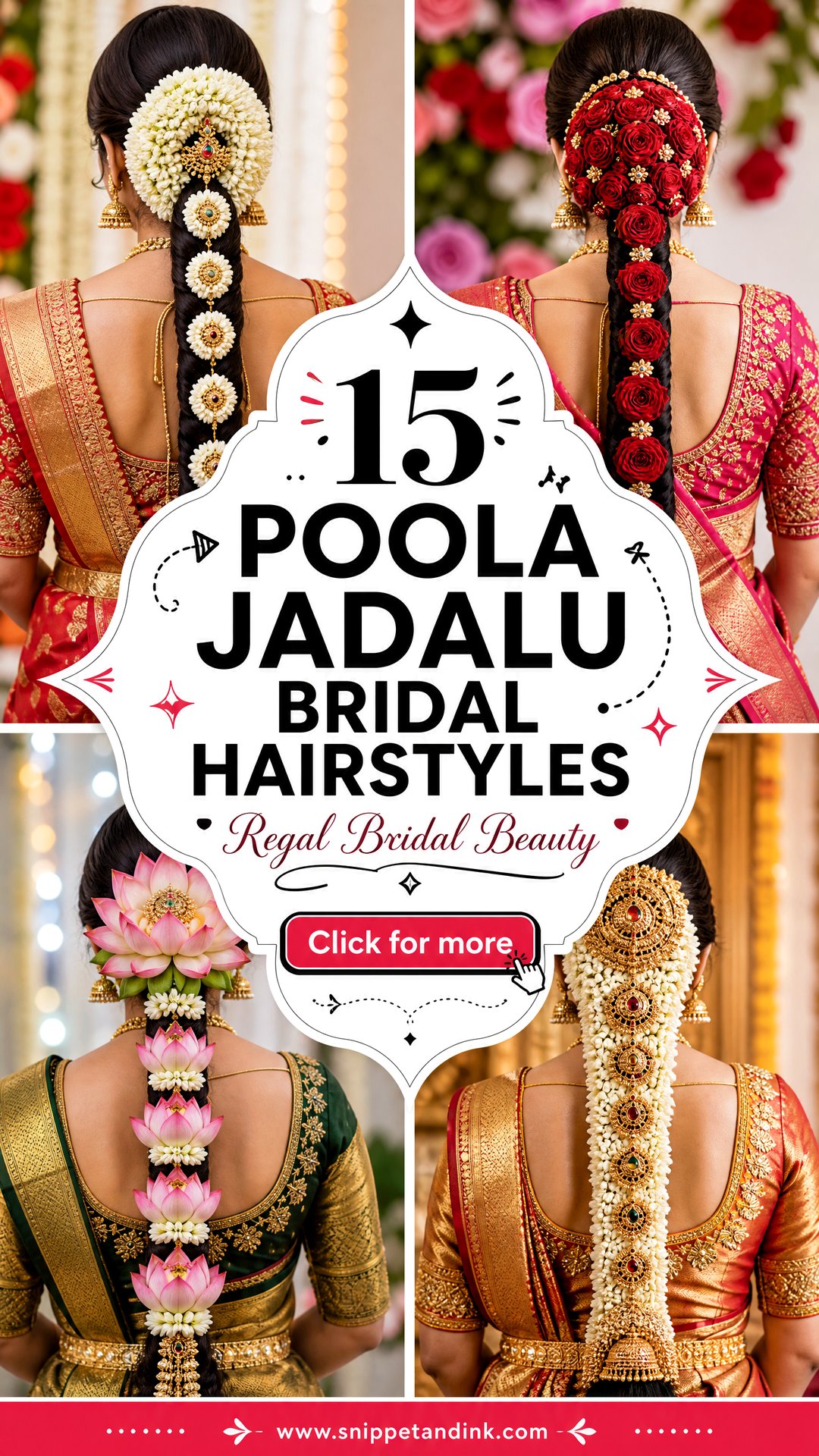 15 Poola Jadalu Bridal Hairstyles for a Regal South Indian Look - 15 Poola Jadalu Bridal Hairstyles for a Regal South Indian Look