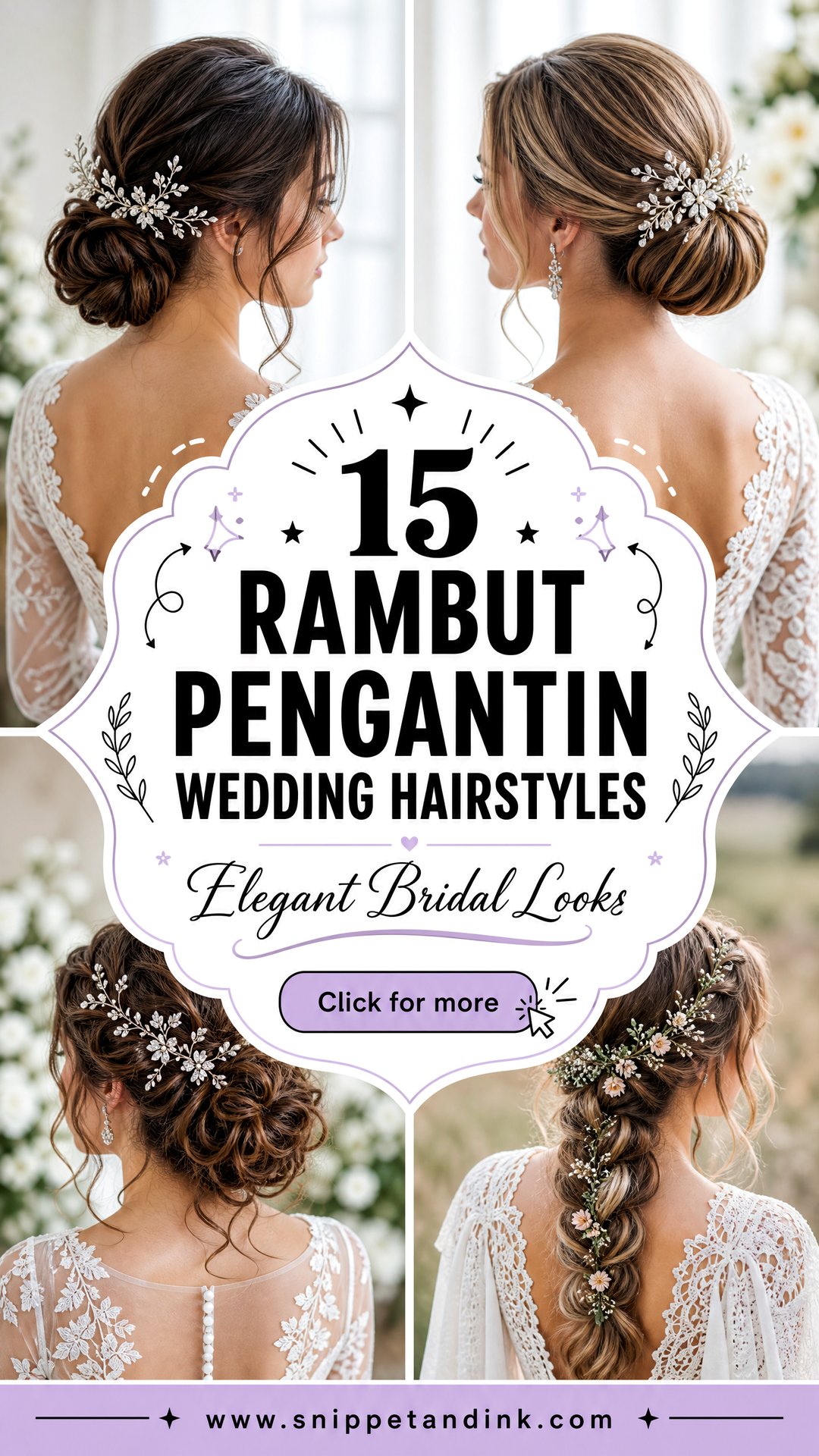 15 Rambut Pengantin Wedding Hairstyles for Elegant Brides - 15 Rambut Pengantin Wedding Hairstyles for Elegant Brides