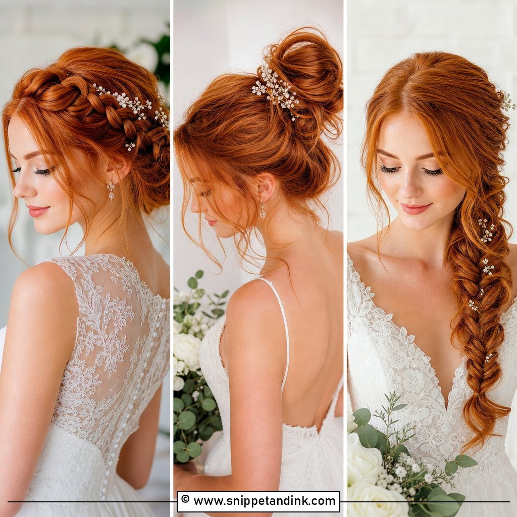 15 Red Head Wedding Hair Ideas for a Stunning Bridal Glow