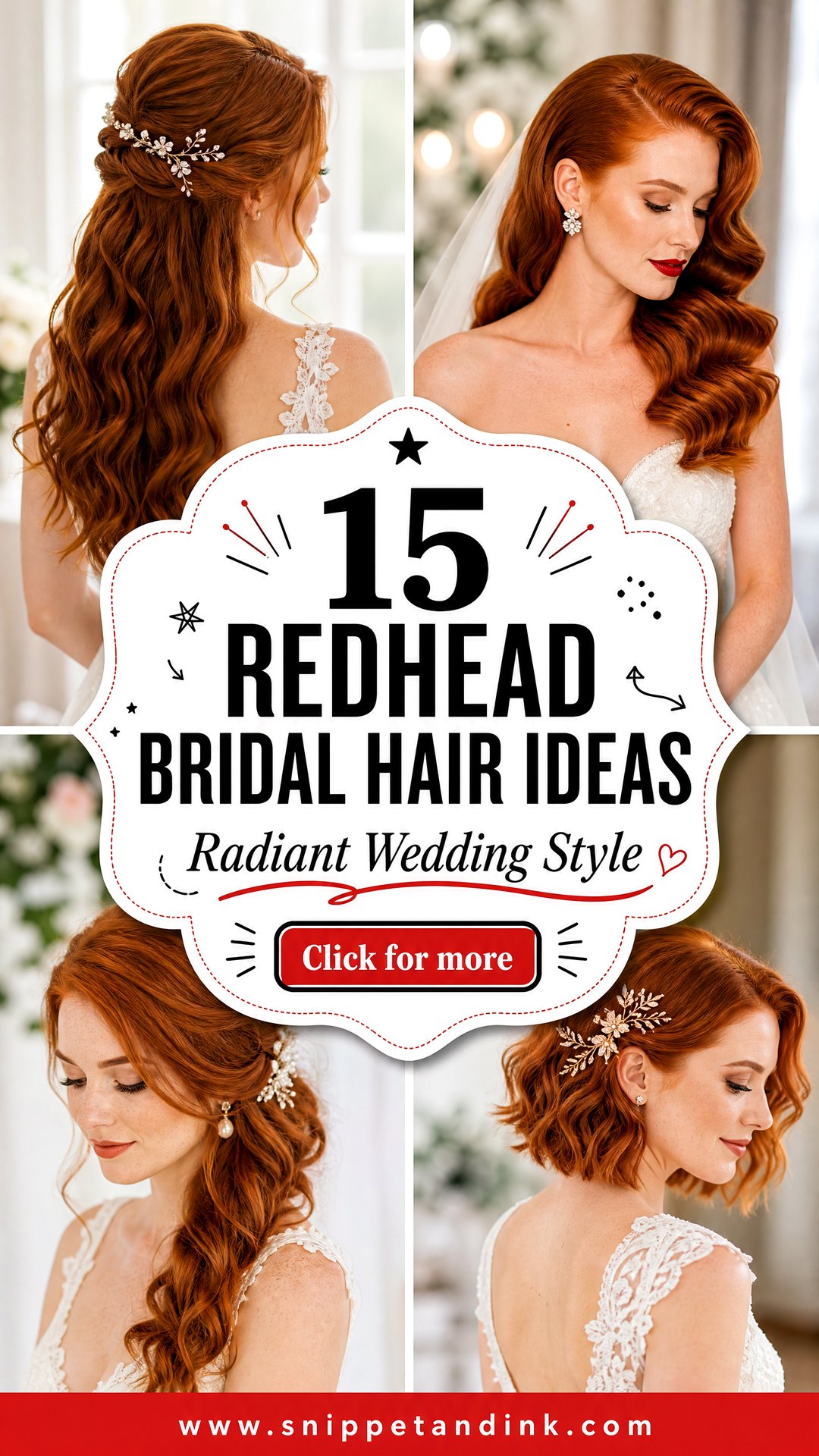 15 Redhead Bridal Hair Ideas for Radiant Wedding Style - 15 Redhead Bridal Hair Ideas for Radiant Wedding Style