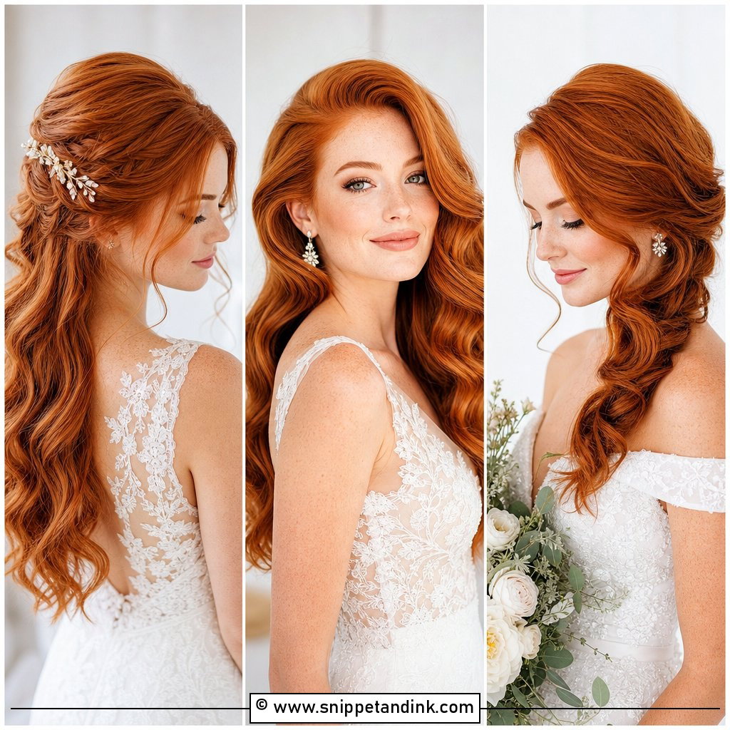 15 Redhead Bridal Hair Ideas for Radiant Wedding Style