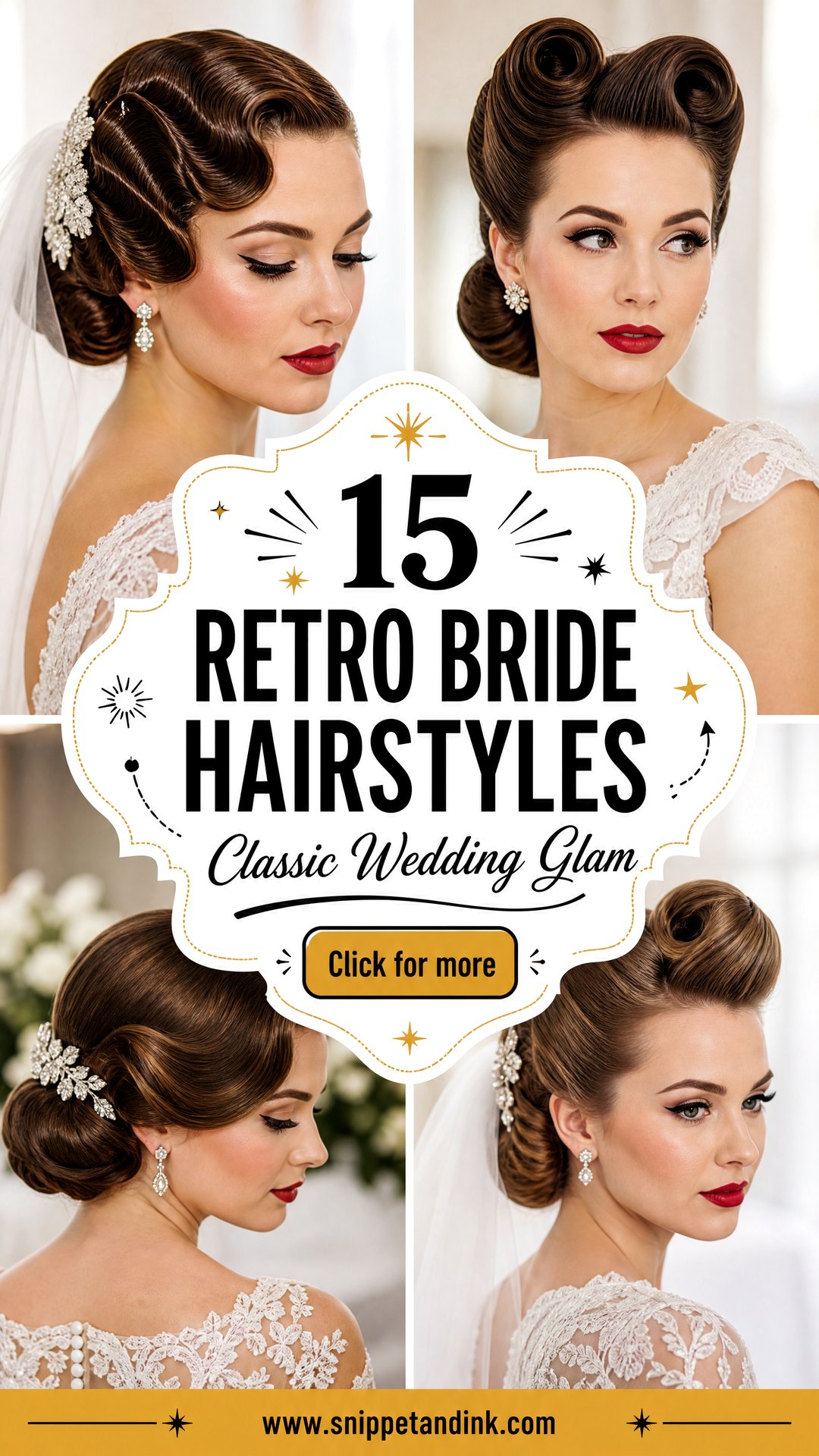 15 Retro Bride Hairstyles for Classic Vintage Wedding Glam - 15 Retro Bride Hairstyles for Classic Vintage Wedding Glam