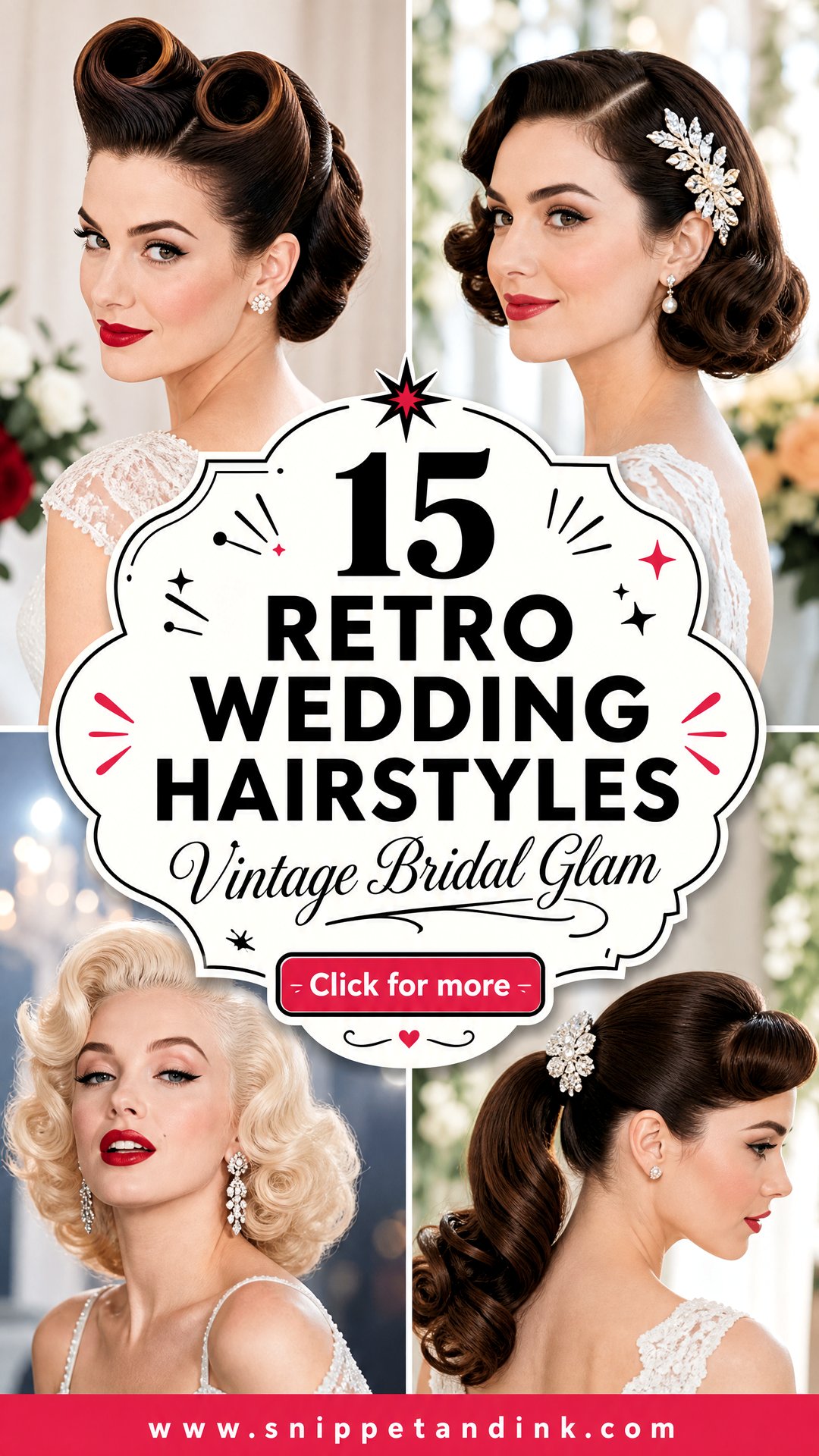 15 Retro Wedding Hairstyles for Vintage-Loving Brides - 15 Retro Wedding Hairstyles for Vintage-Loving Brides