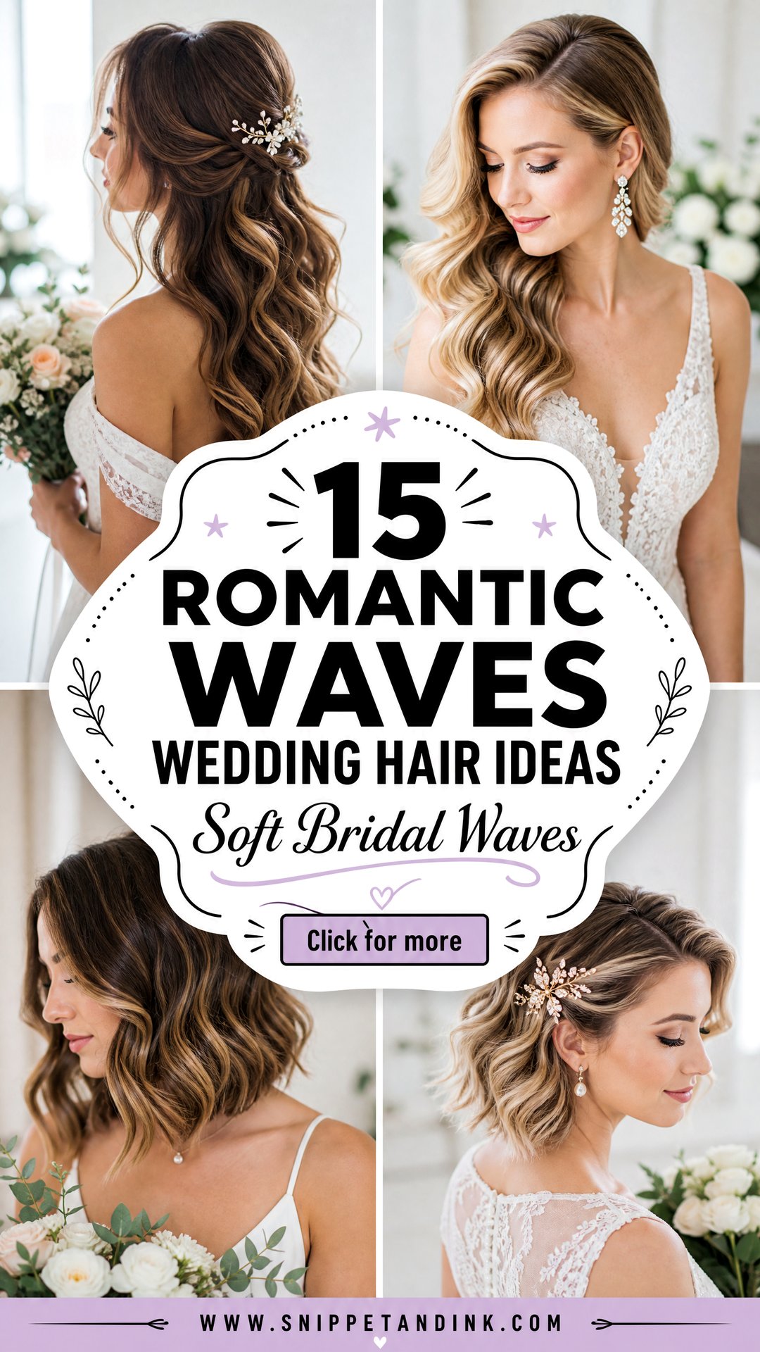 15 Romantic Waves Wedding Hair Ideas for Soft Bridal Glam - 15 Romantic Waves Wedding Hair Ideas for Soft Bridal Glam