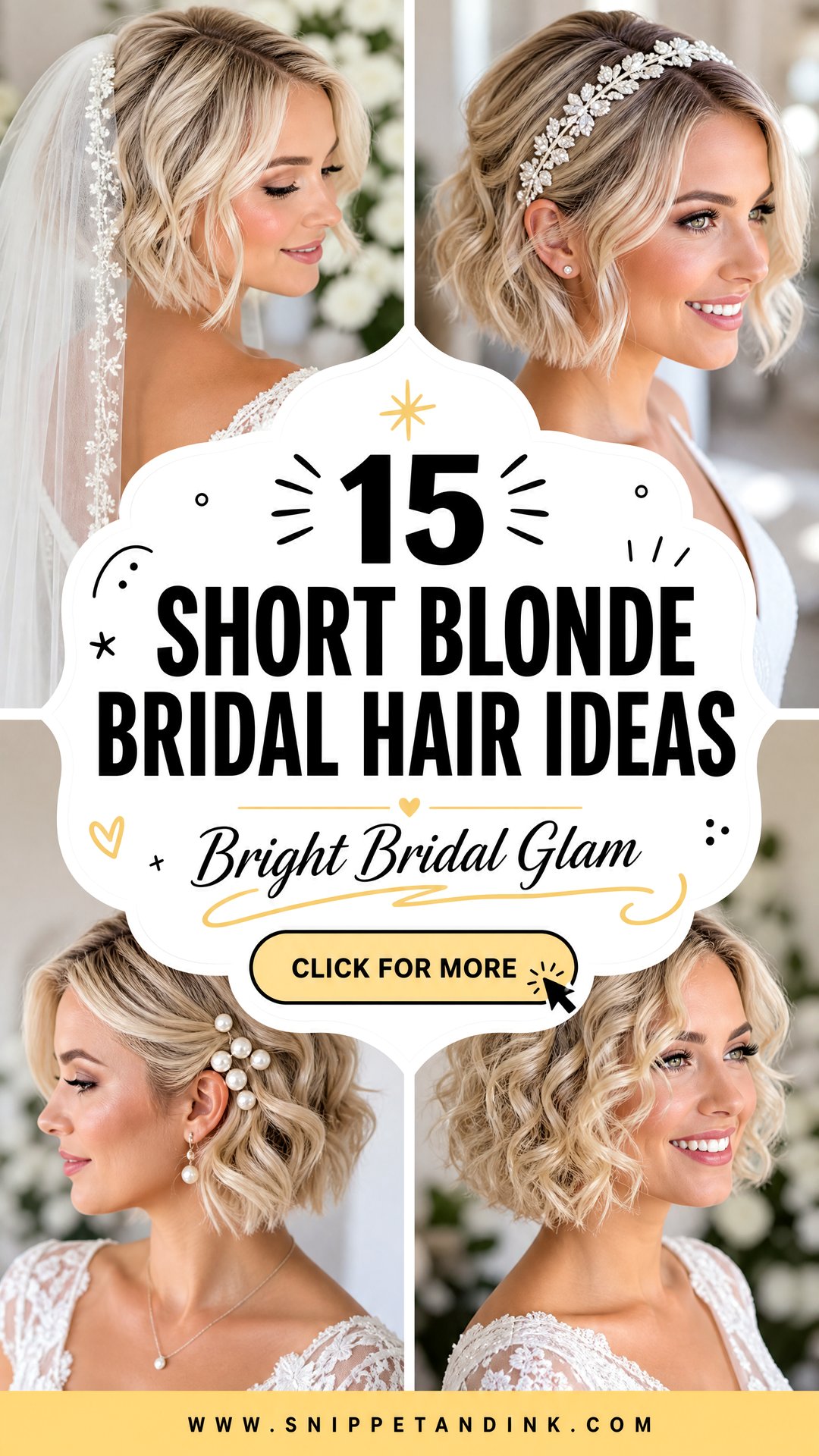 15 Short Blonde Bridal Hair Ideas for Bright Wedding Glam - 15 Short Blonde Bridal Hair Ideas for Bright Wedding Glam