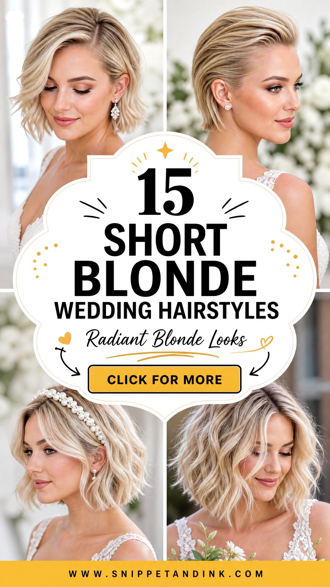15 Short Blonde Wedding Hairstyles for Radiant Brides - 15 Short Blonde Wedding Hairstyles for Radiant Brides