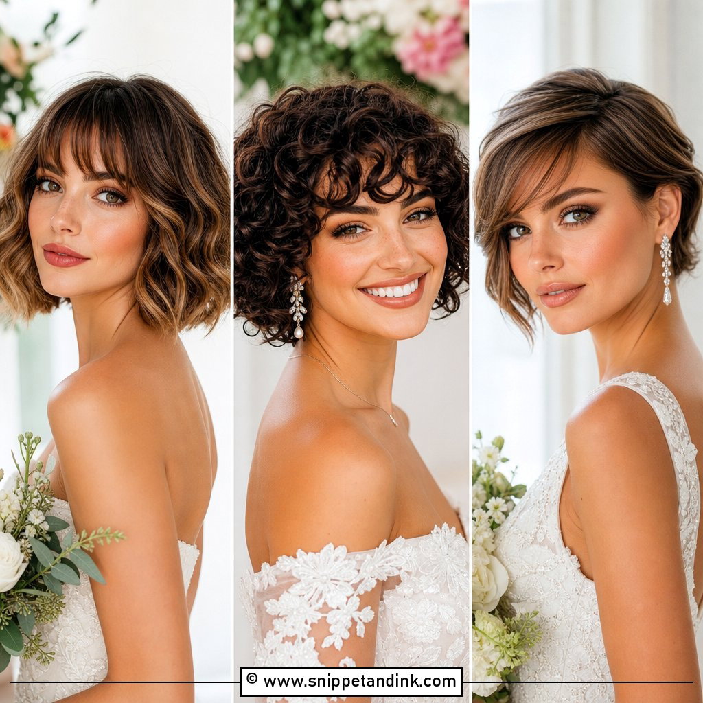 15 Short Bridal Hair with Bangs Chic Wedding Looks