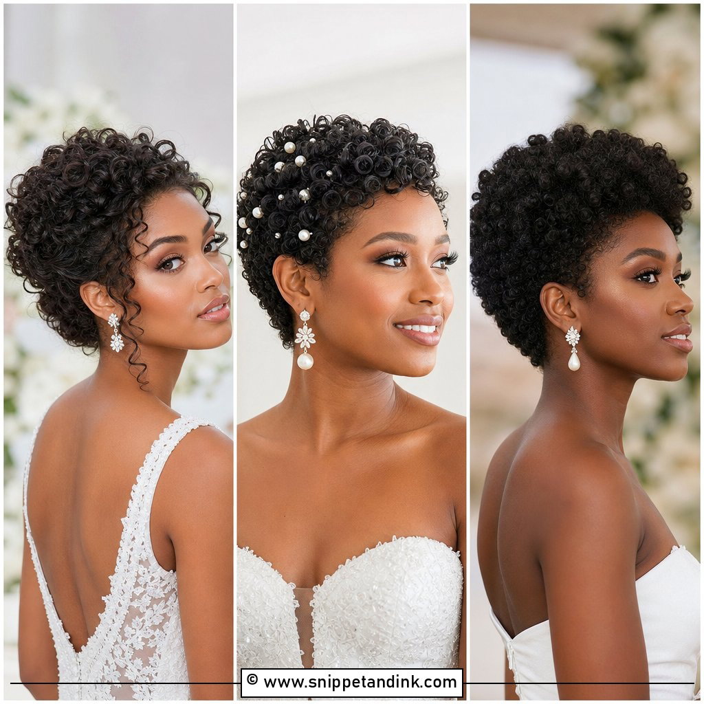 15 Short Curly Bridal Hairstyles for Romantic Wedding Glam