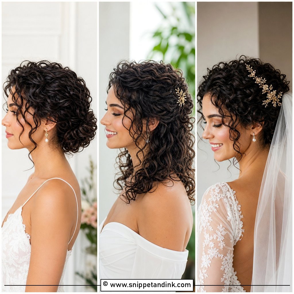 15 Short Curly Hair Updo for Wedding Ideas That Feel Chic