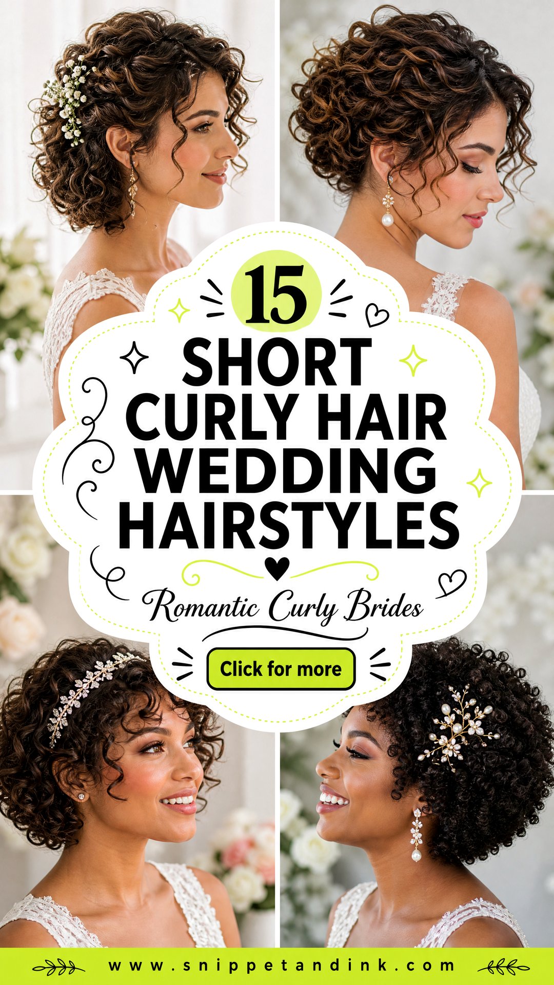 15 Short Curly Hair Wedding Hairstyles for Romantic Brides - 15 Short Curly Hair Wedding Hairstyles for Romantic Brides