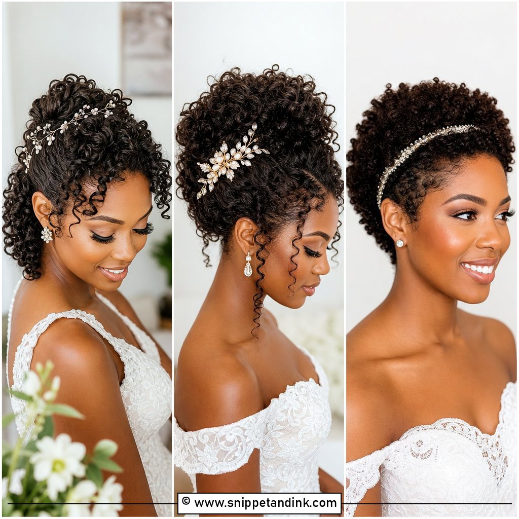 15 Short Curly Hair Wedding Hairstyles for Romantic Brides