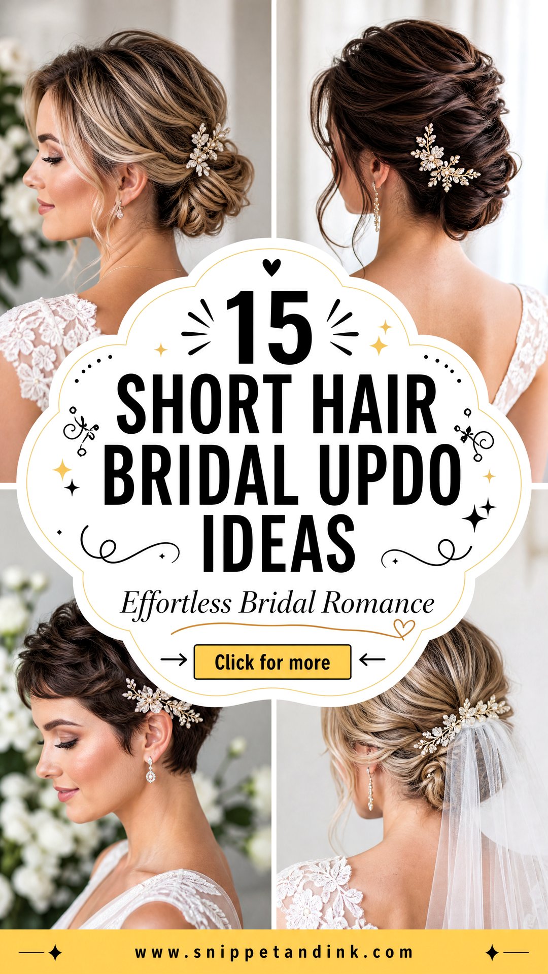 15 Short Hair Bridal Updo Ideas for Effortless Romance - 15 Short Hair Bridal Updo Ideas for Effortless Romance