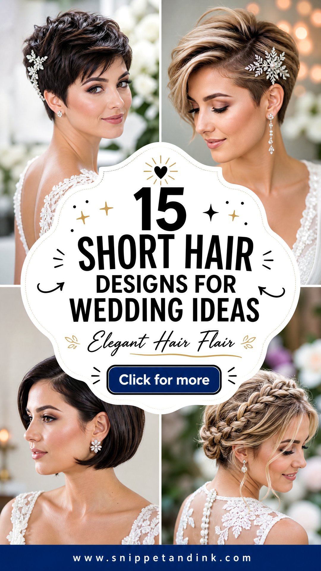 15 Short Hair Designs for Wedding Ideas With Elegant Flair - 15 Short Hair Designs for Wedding Ideas With Elegant Flair