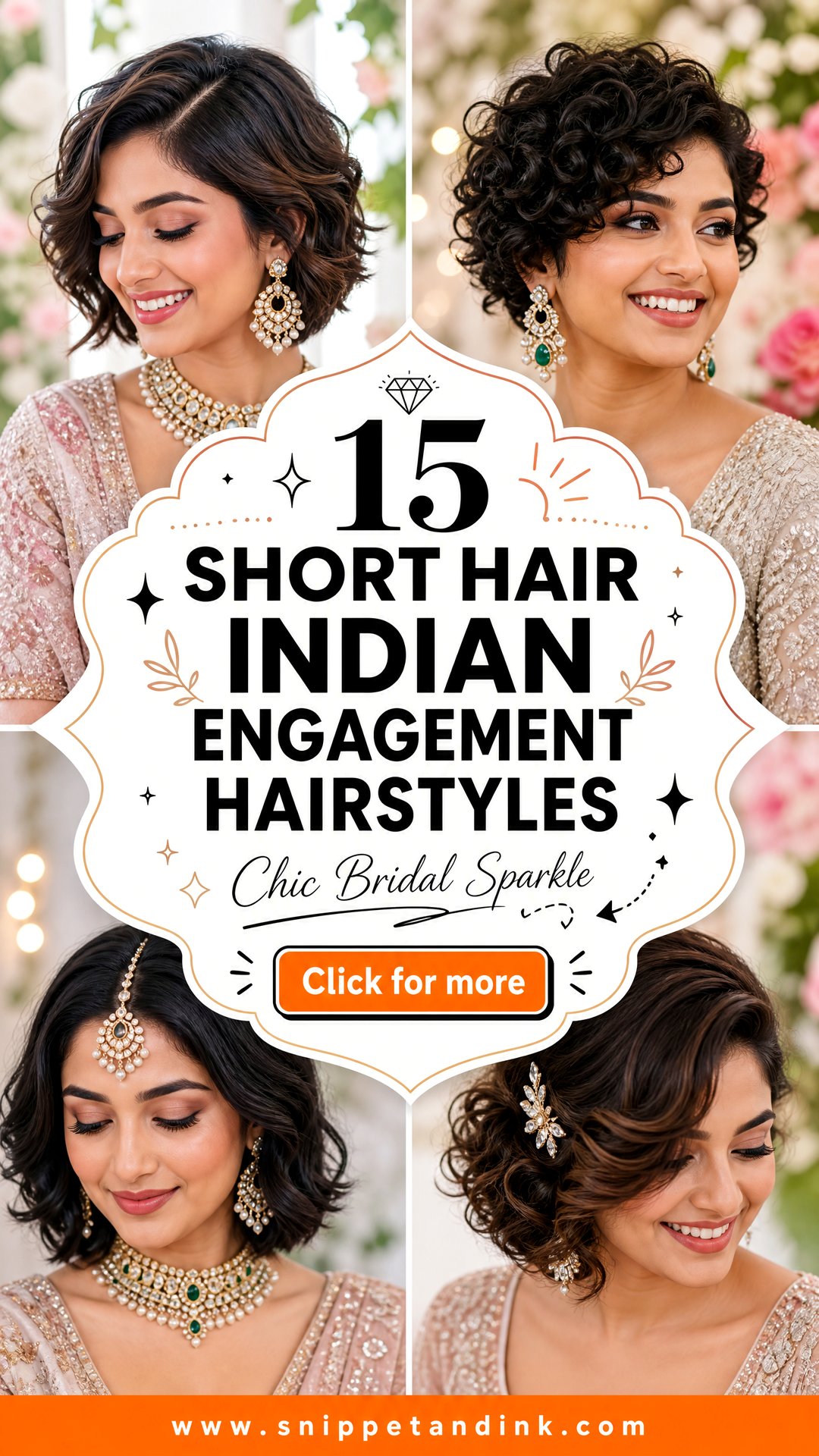 15 Short Hair Indian Engagement Hairstyles for Chic Brides - 15 Short Hair Indian Engagement Hairstyles for Chic Brides