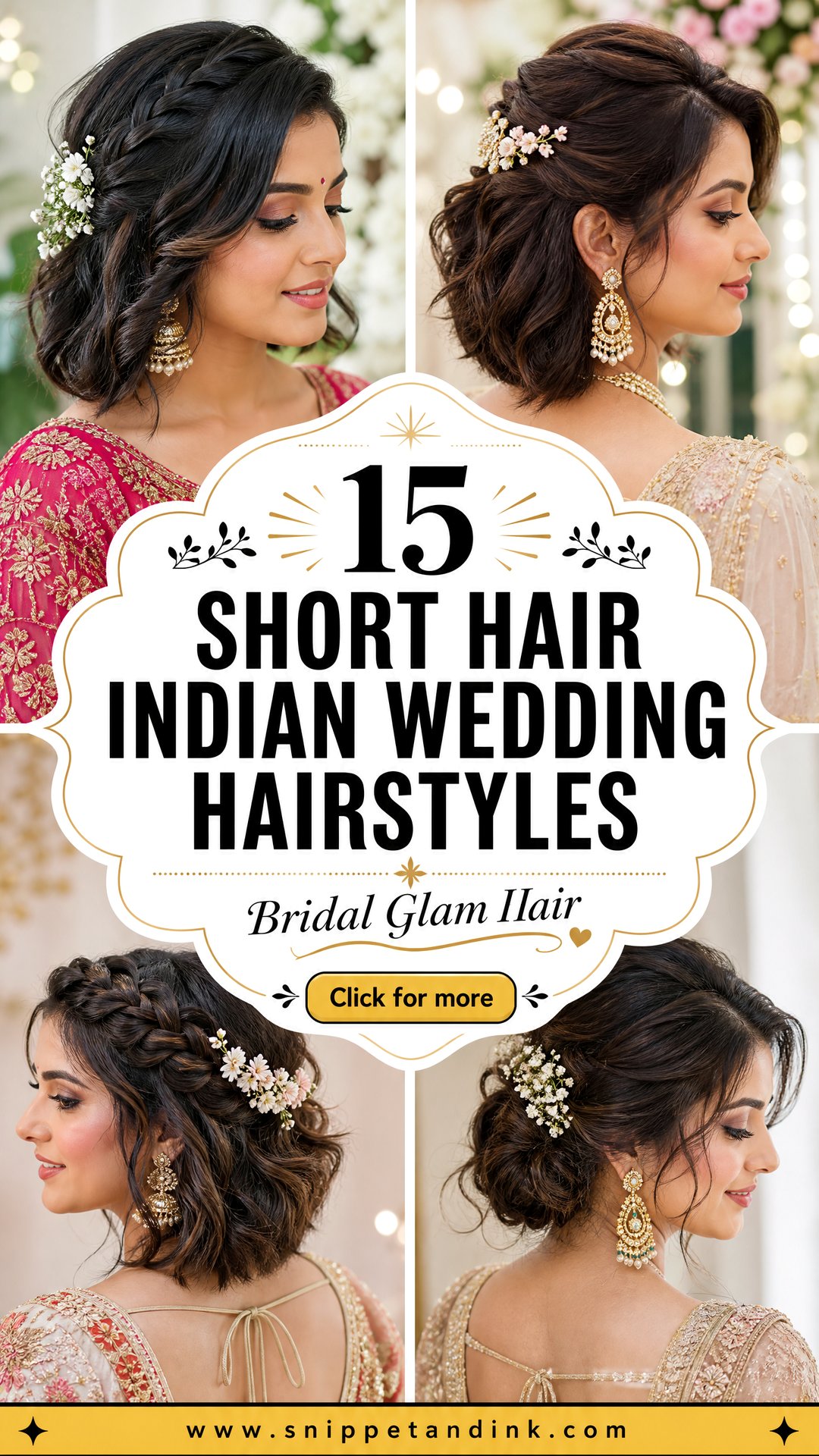 15 Short Hair Indian Wedding Hairstyles for Bridal Glam - 15 Short Hair Indian Wedding Hairstyles for Bridal Glam