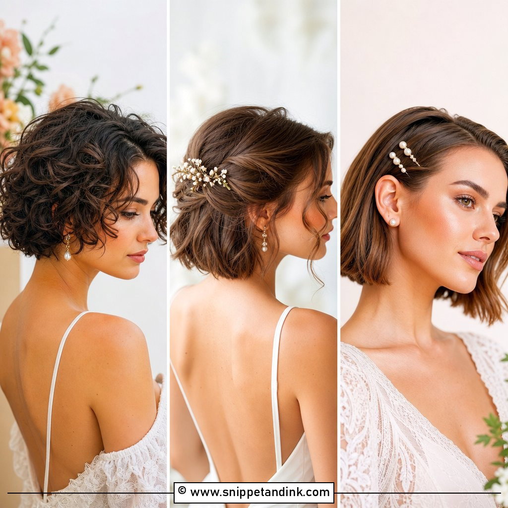 15 Short Hair Styling Wedding Ideas for Modern Brides
