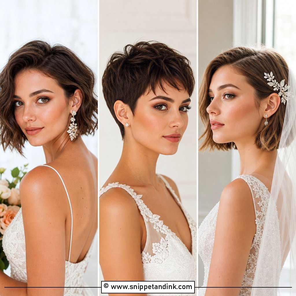 15 Short Hairstyles for Brides With Effortless Glam