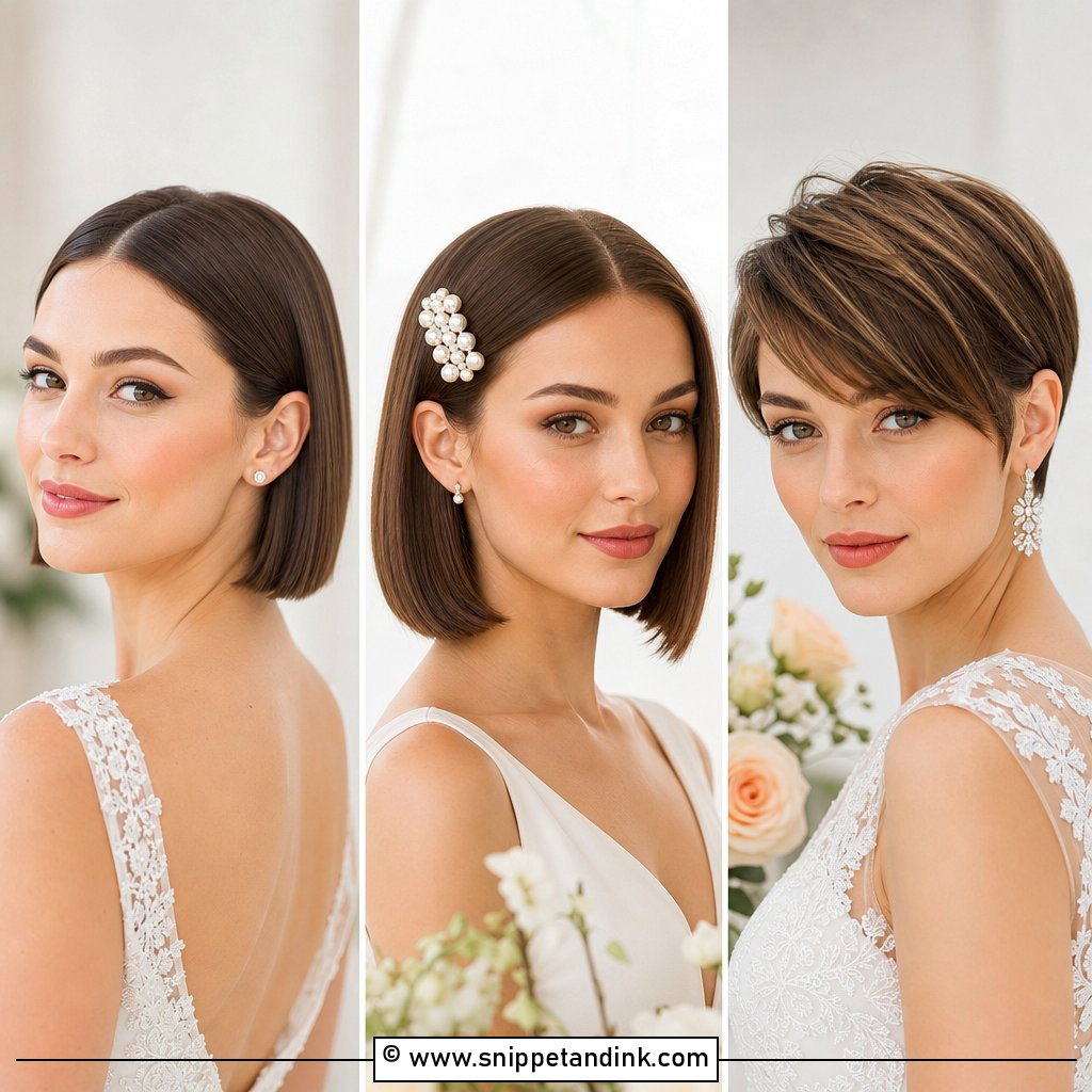 15 Short Straight Hairstyles for Wedding Chic Brides Love
