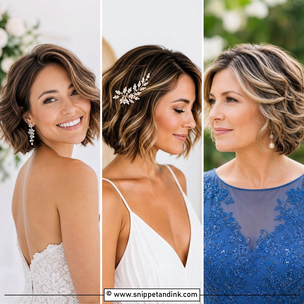 15 Short Wavy Hair Wedding Ideas for Romantic Brides