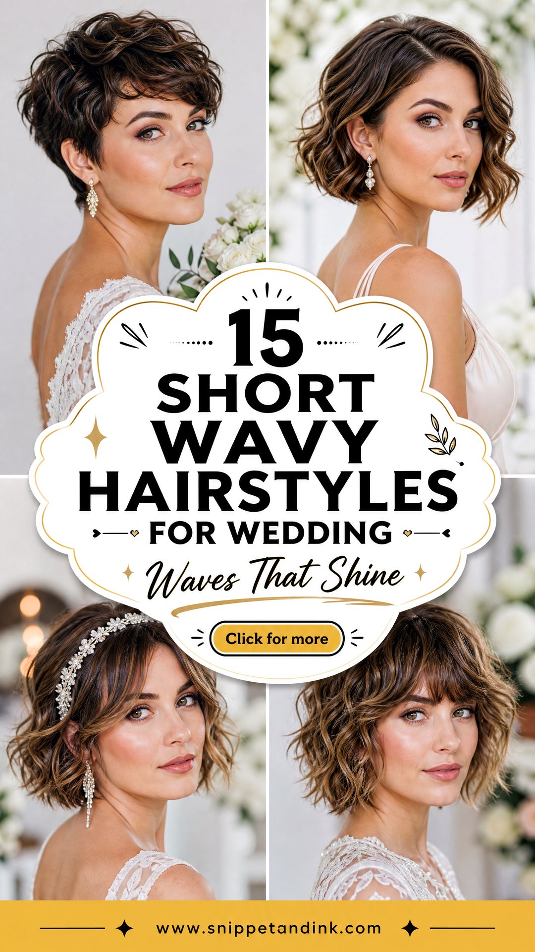 15 Short Wavy Hairstyles for Wedding Looks That Shine - 15 Short Wavy Hairstyles for Wedding Looks That Shine