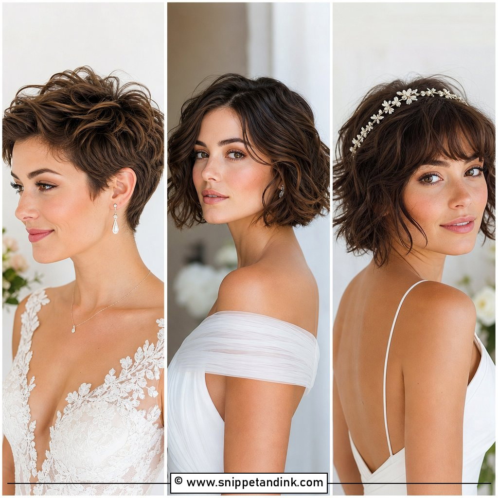 15 Short Wavy Hairstyles for Wedding Looks That Shine