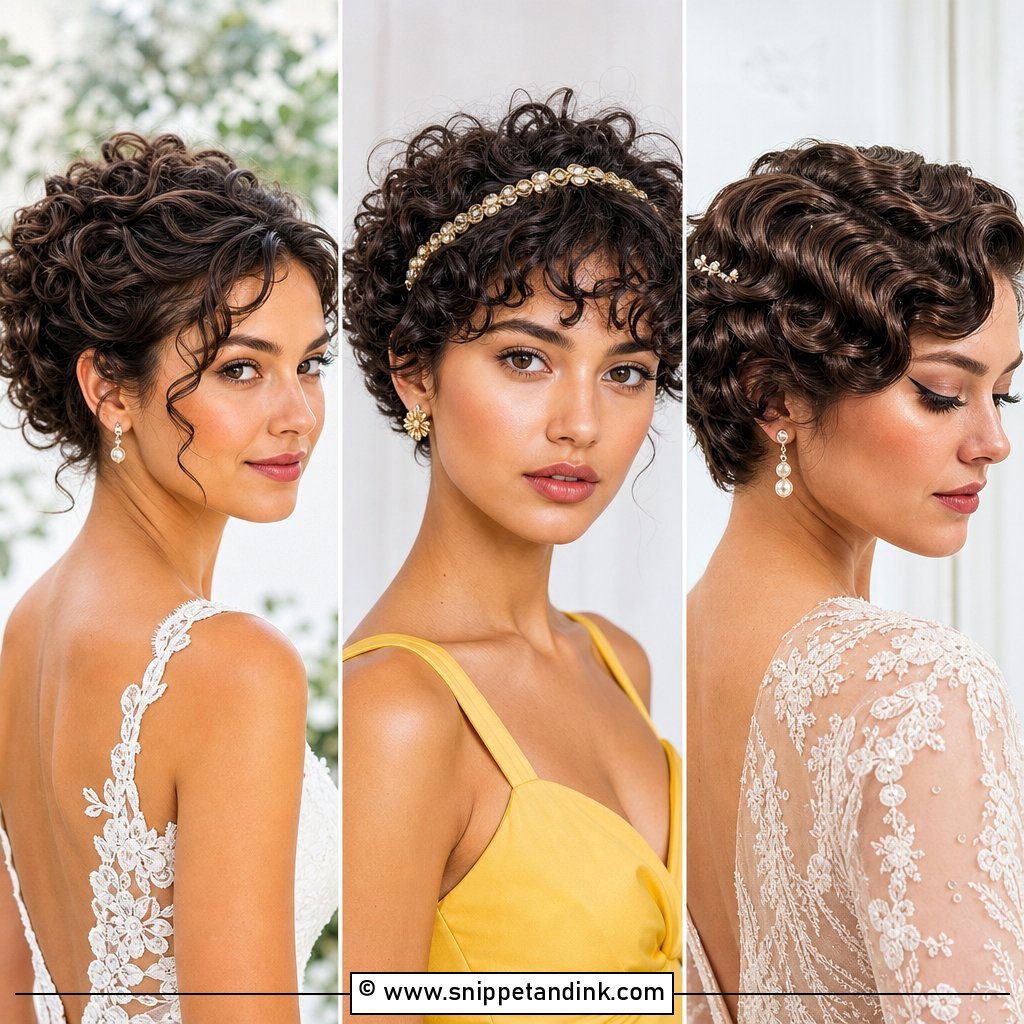 15 Short Wedding Hairstyles for Curly Hair Brides Love