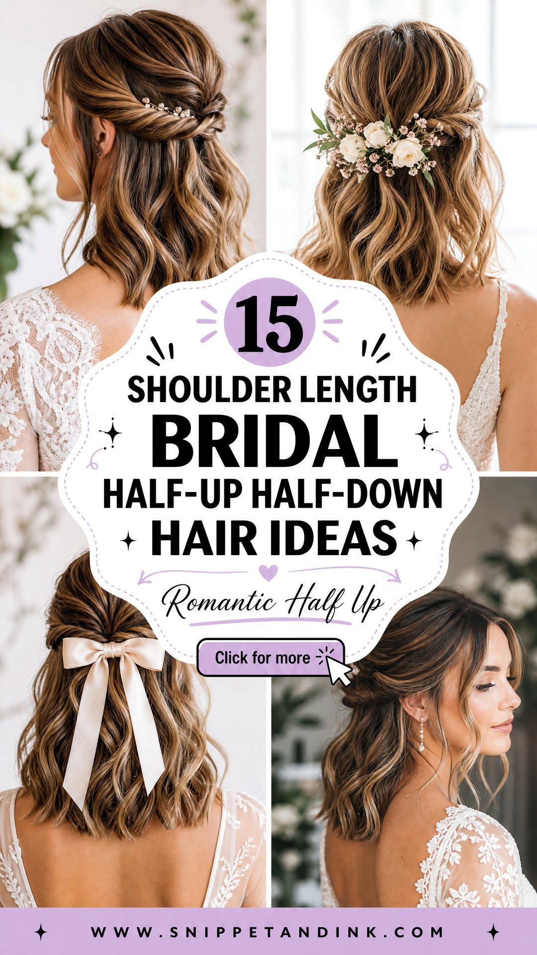 15 Shoulder Length Bridal Half-Up Half-Down Hair Ideas 2026 - 15 Shoulder Length Bridal Half-Up Half-Down Hair Ideas 2026