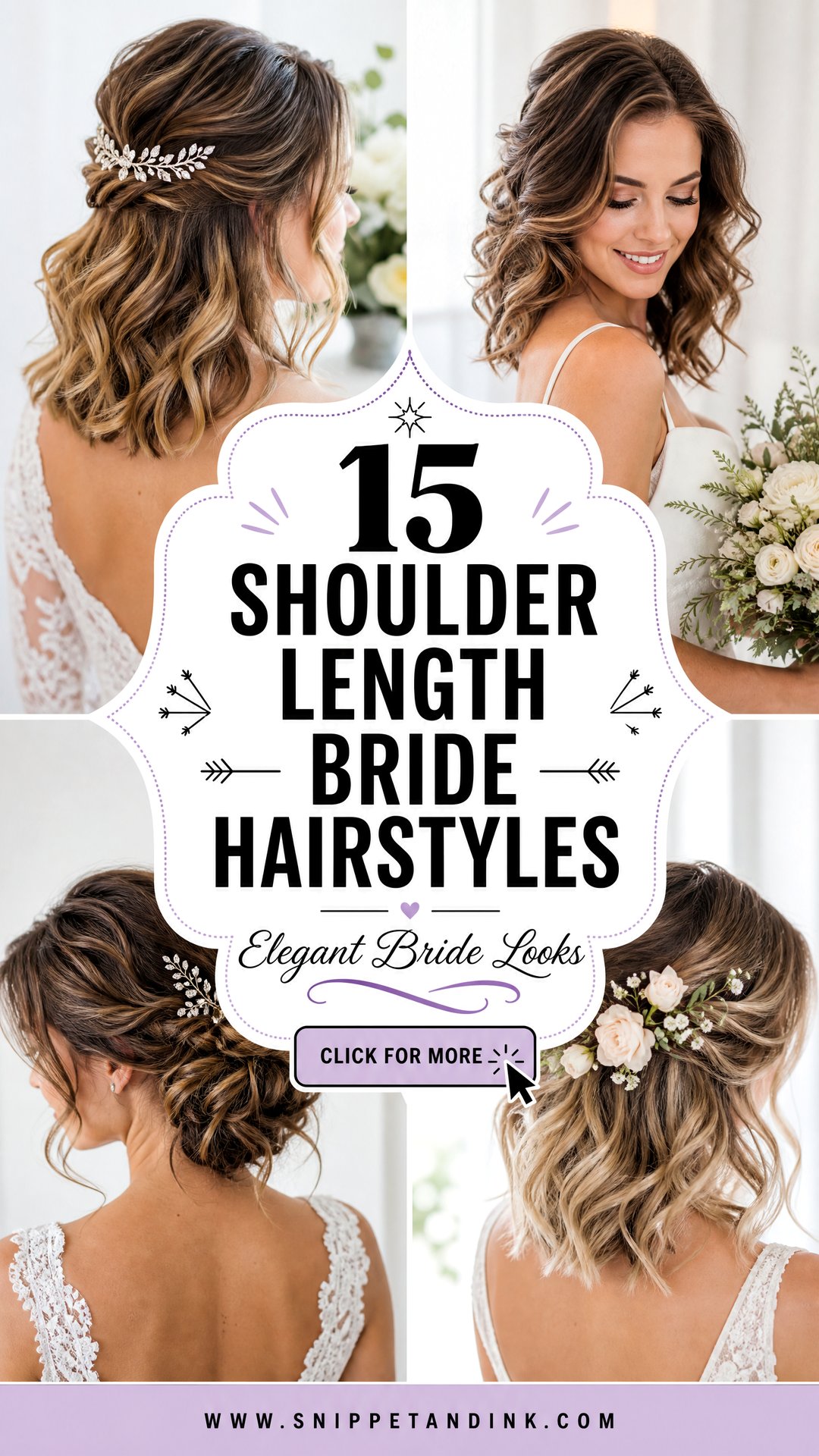 15 Shoulder Length Bride Hairstyles for Elegant Brides - 15 Shoulder Length Bride Hairstyles for Elegant Brides