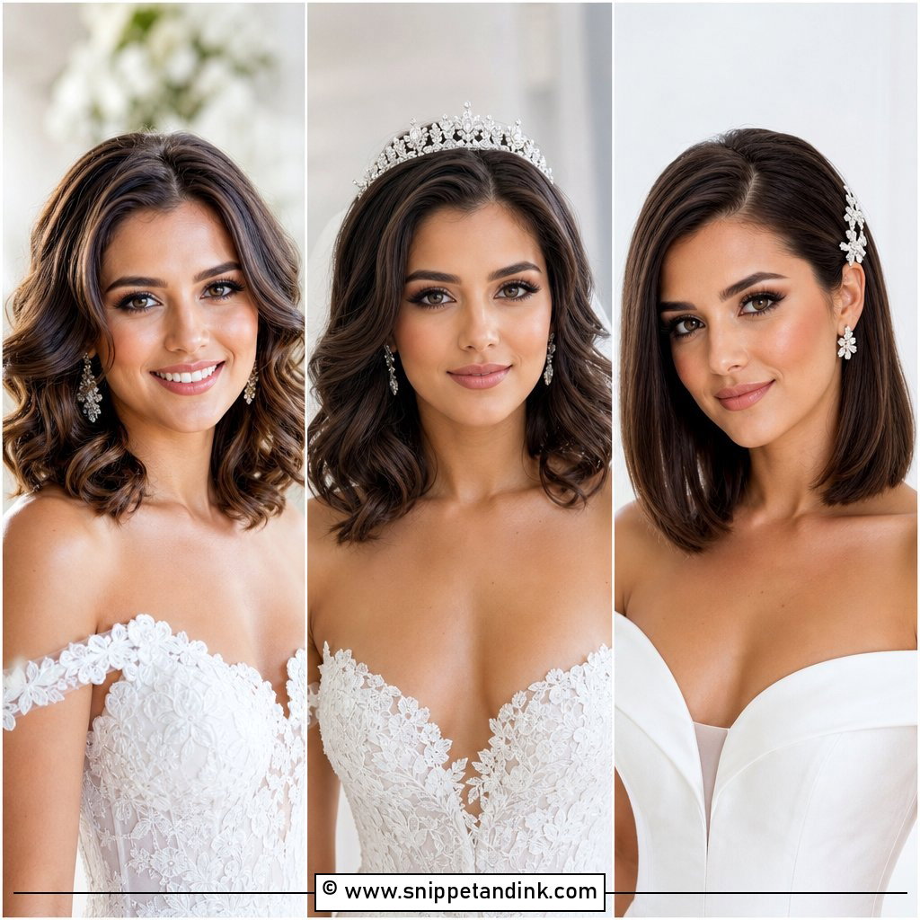 15 Shoulder Length Hair Bride Ideas for Modern Weddings