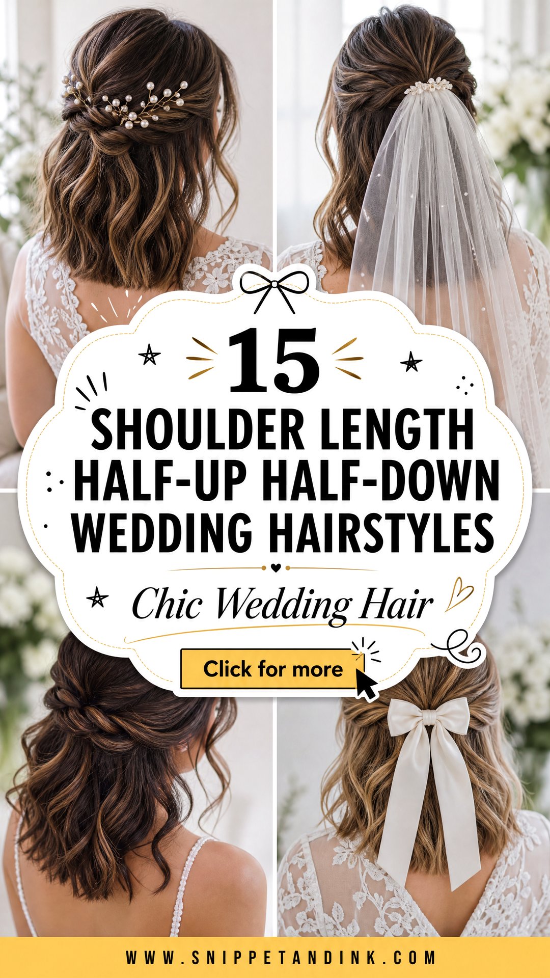 15 Shoulder Length Half-Up Half-Down Wedding Hairstyles Chic - 15 Shoulder Length Half-Up Half-Down Wedding Hairstyles: Chic