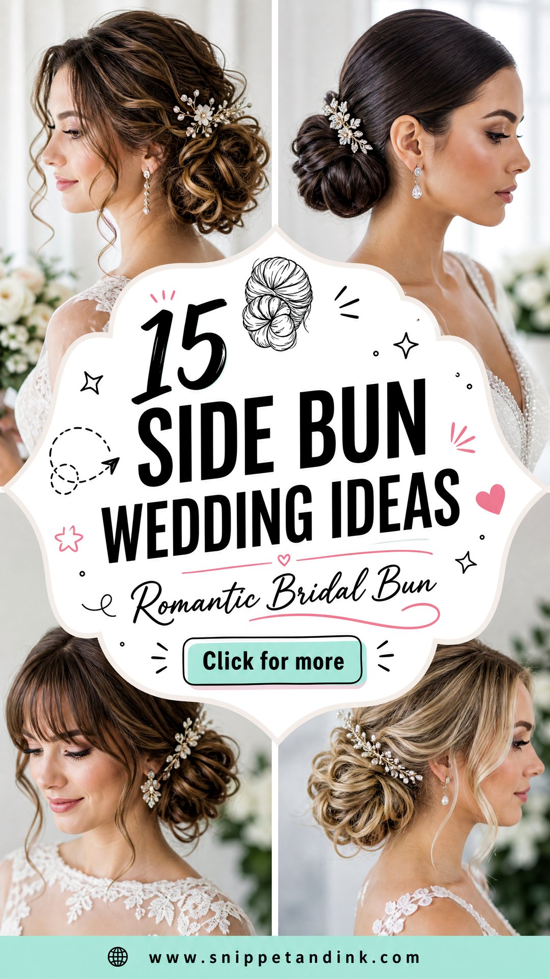 15 Side Bun Wedding Ideas for a Romantic Bridal Look Today - 15 Side Bun Wedding Ideas for a Romantic Bridal Look Today