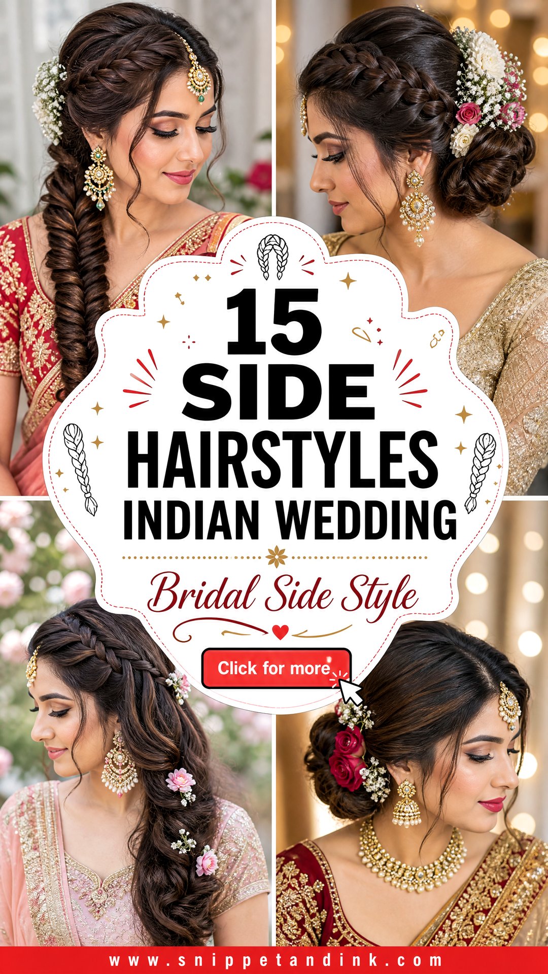 15 Side Hairstyles Indian Wedding Looks for Brides Now - 15 Side Hairstyles Indian Wedding Looks for Brides Now