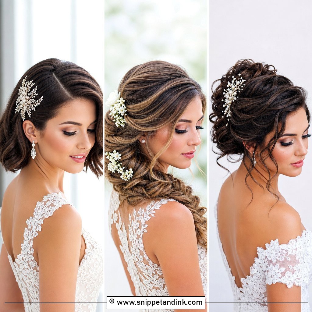 15 Side Part Bridal Hairstyles for Soft Romantic Glam