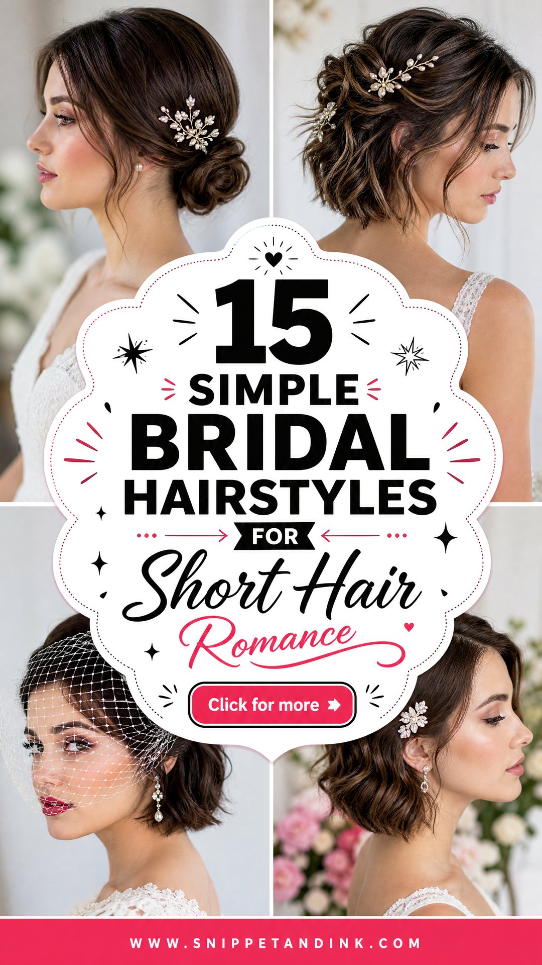 15 Simple Bridal Hairstyles for Short Hair Brides Will Love - 15 Simple Bridal Hairstyles for Short Hair Brides Will Love