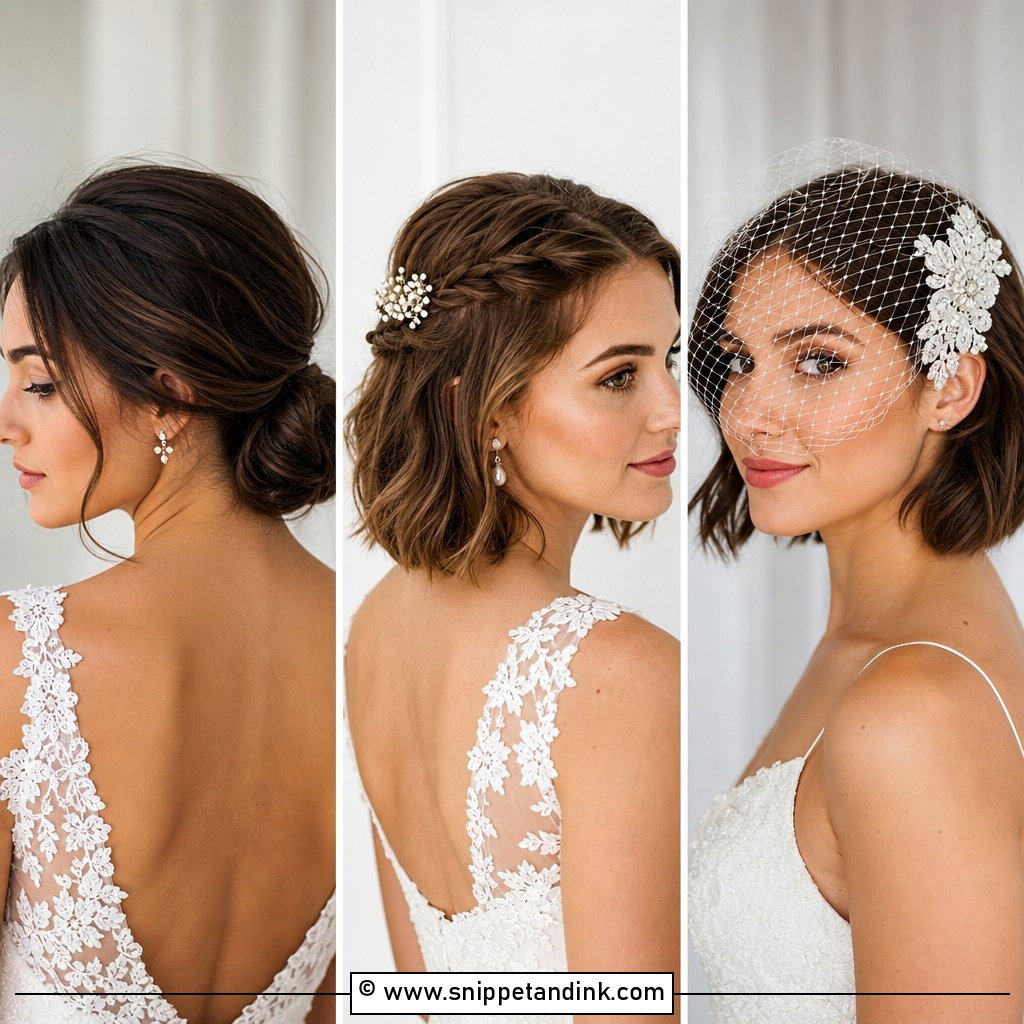 15 Simple Bridal Hairstyles for Short Hair Brides Will Love