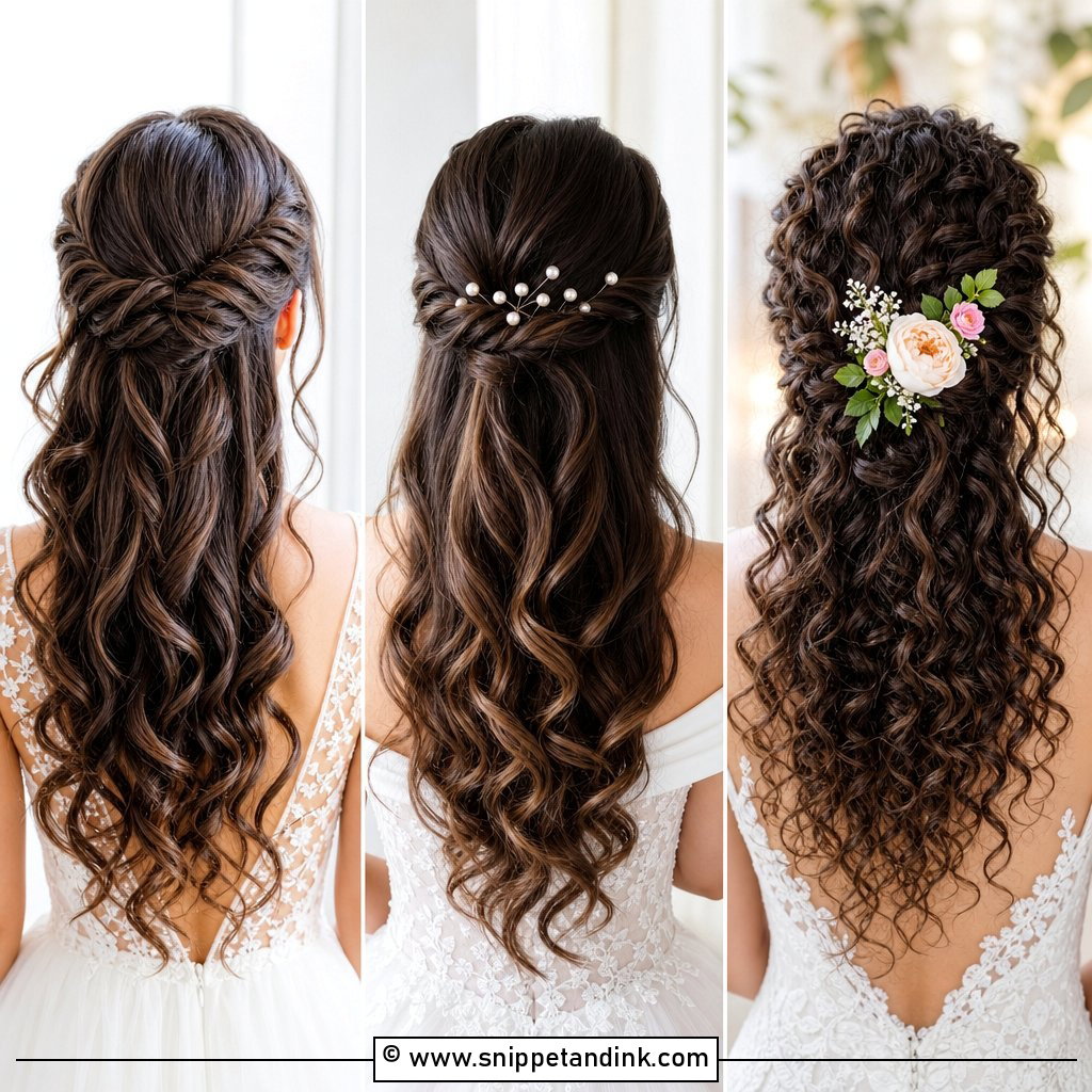 15 Simple Half-Up Bridal Hair Ideas for Romantic Brides