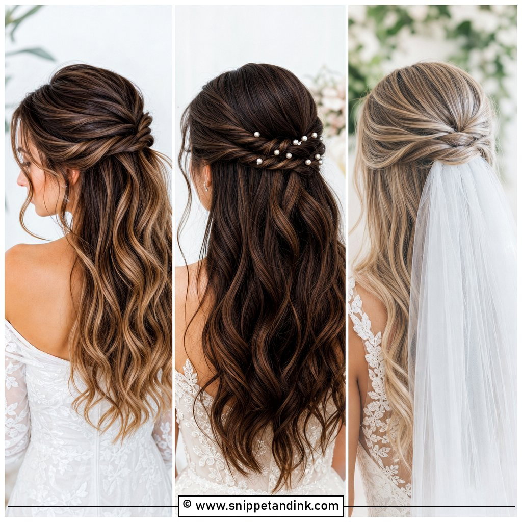 15 Simple Half-Up Wedding Hair Ideas for Effortless Brides